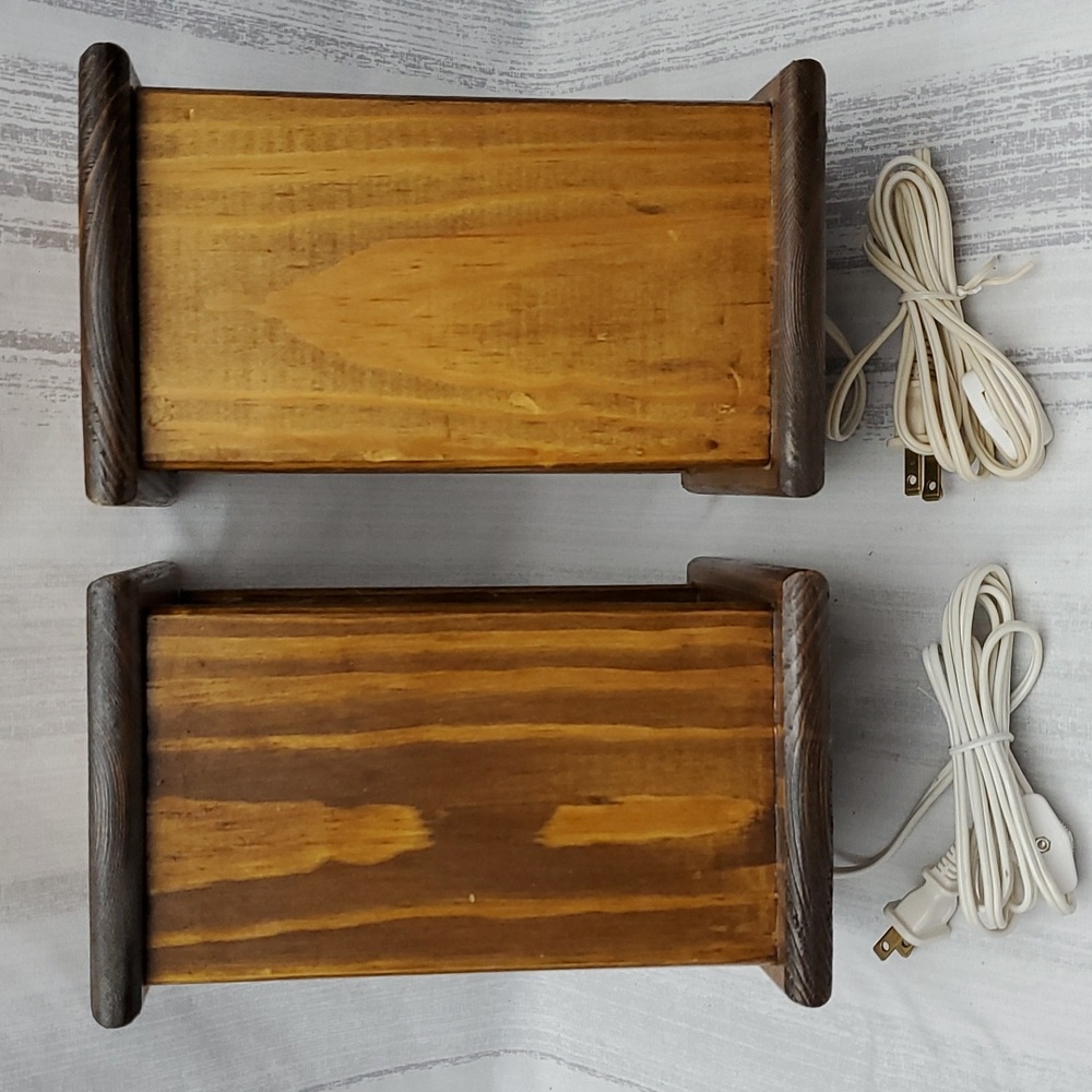 Handmade Wood Night Light Lamp Lantern with 4 Interchangeable Panels 2 Boxes - Picture 8 of 16
